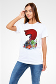 Unisex Angry Birds Baskılı Beyaz Tshirt