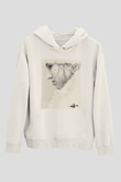 Unisex Anna Baskılı Beyaz Kapüşonlu Sweatshirt