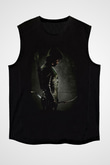 Unisex Arrow Baskılı Siyah Kolsuz Tshirt