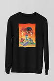Unisex Aslan Kral (The Lion King) Baskılı Siyah Sweatshirt