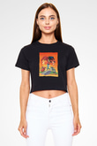 Unisex Aslan Kral (The Lion King) Baskılı Siyah Crop Top Tshirt