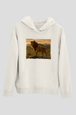 Unisex Aslan Kral (The Lion King) Baskılı Beyaz Kapüşonlu Sweatshirt