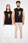 Unisex Ateşböceklerinin Mezarı (Grave of the Fireflies) Baskılı Siyah Kolsuz T-shirt