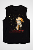 Unisex Ateşböceklerinin Mezarı (Grave of the Fireflies) Baskılı Siyah Kolsuz T-shirt