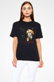 Unisex Ateşböceklerinin Mezarı (Grave of the Fireflies) Baskılı Siyah T-shirt