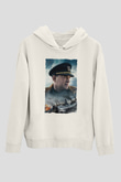 Unisex Atlantik Savaşı (Greyhound) Baskılı Beyaz Kapüşonlu Sweatshirt