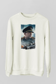Unisex Atlantik Savaşı (Greyhound) Baskılı Beyaz Sweatshirt