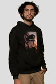 Unisex Atlantik Savaşı (Greyhound) Baskılı Siyah Kapüşonlu Sweatshirt