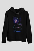 Unisex Avengers Infinity War - Sonsuzluk Savaşı Siyah Kapüşonlu Sweatshirt