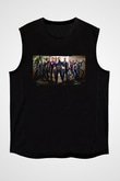 Unisex Avengers Sonsuzluk Savaşı Baskılı Siyah Kolsuz T-shirt