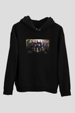 Unisex Avengers Sonsuzluk Savaşı Baskılı Siyah Kapüşonlu Sweatshirt