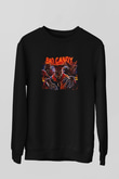Unisex Bad Candy Baskılı Siyah Sweatshirt