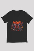 Unisex Bad Candy Baskılı Siyah V Yaka Tshirt