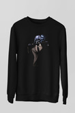 Unisex Badass Vader Baskılı Siyah Sweatshirt
