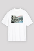 Unisex Başlangıç - Inception Baskılı Beyaz Oversize Oversize T-shirt
