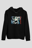 Unisex Başlangıç (Inception) Baskılı Siyah Kapüşonlu Sweatshirt