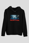 Unisex Başlangıç (Inception) Baskılı Siyah Unisex Kapüşonlu Sweatshirt