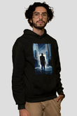 Unisex Başlangıç (Inception) Baskılı Siyah Kapüşonlu Sweatshirt