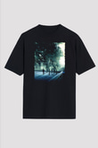 Unisex Başlangıç (Inception) Baskılı Siyah Oversize Tshirt