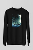 Unisex Başlangıç (Inception) Baskılı Siyah Sweatshirt