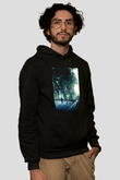Unisex Başlangıç (Inception) Baskılı Siyah Kapüşonlu Sweatshirt