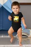 Unisex Ben Efsaneyim (I Am Legend) Baskılı Siyah Bebek Body - Zıbın