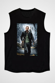 Unisex Ben Efsaneyim (I Am Legend) Baskılı Siyah Kolsuz T-shirt