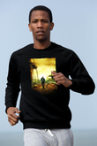 Unisex Ben Efsaneyim (I Am Legend) Baskılı Siyah Sweatshirt