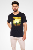 Unisex Ben Efsaneyim (I Am Legend) Baskılı Siyah Tshirt