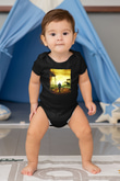 Unisex Ben Efsaneyim (I Am Legend) Baskılı Siyah Bebek Body - Zıbın