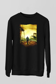 Unisex Ben Efsaneyim (I Am Legend) Baskılı Siyah Sweatshirt