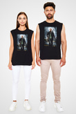 Unisex Ben Efsaneyim (I Am Legend) Baskılı Siyah Kolsuz T-shirt