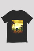 Unisex Ben Efsaneyim (I Am Legend) Baskılı Siyah V Yaka Tshirt