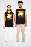 Unisex Ben Efsaneyim (I Am Legend) Baskılı Siyah Kolsuz Tshirt