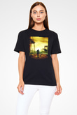 Unisex Ben Efsaneyim (I Am Legend) Baskılı Siyah Tshirt
