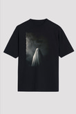 Unisex Bir Hayalet Hikâyesi (A Ghost Story) Baskılı Siyah Oversize Tişört