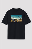 Unisex Breaking Bad Baskılı Siyah Oversize Tişört