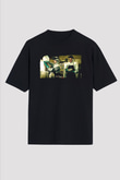 Unisex Breaking Bad Baskılı Siyah Oversize T-shirt