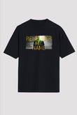 Unisex Breaking Bad Baskılı Siyah Oversize Tshirt
