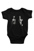 Unisex Büyük Dövüş (Warrior) Baskılı Siyah Bebek Body - Zıbın