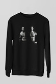 Unisex Büyük Dövüş (Warrior) Baskılı Siyah Sweatshirt