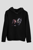Unisex Cadılar Bayramı Öldürür (Halloween Kills) Baskılı Siyah Kapüşonlu Sweatshirt