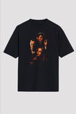 Unisex Casino Baskılı Siyah Oversize Tshirt
