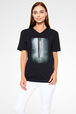Unisex Cesur Yürek (Braveheart) Baskılı Siyah V Yaka T-shirt