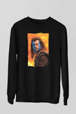 Unisex Cesur Yürek (Braveheart) Baskılı Siyah Sweatshirt
