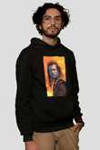 Unisex Cesur Yürek (Braveheart) Baskılı Siyah Kapüşonlu Sweatshirt