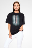 Unisex Cesur Yürek (Braveheart) Baskılı Siyah Oversize T-shirt