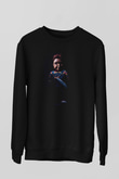 Unisex Chucky (Child's Play) Baskılı Siyah Sweatshirt