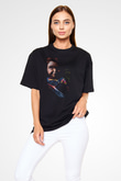 Unisex Chucky (Child's Play) Baskılı Siyah Oversize Tshirt