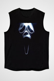 Unisex Çığlık 3 (Scream 3) Baskılı Siyah Kolsuz T-shirt